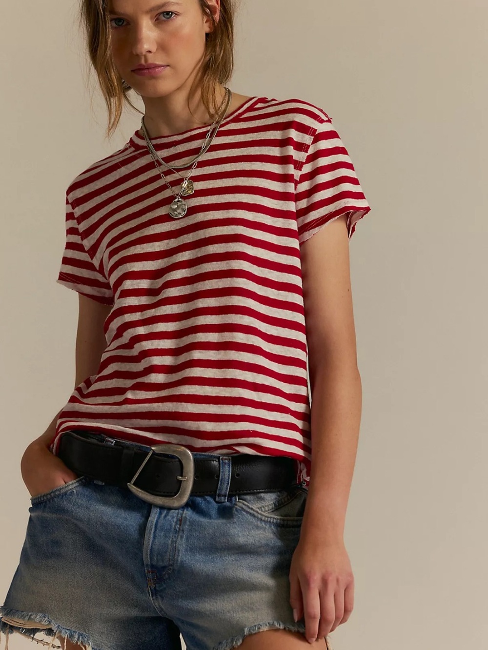 Free People We The Free Nora Striped Linen Tee